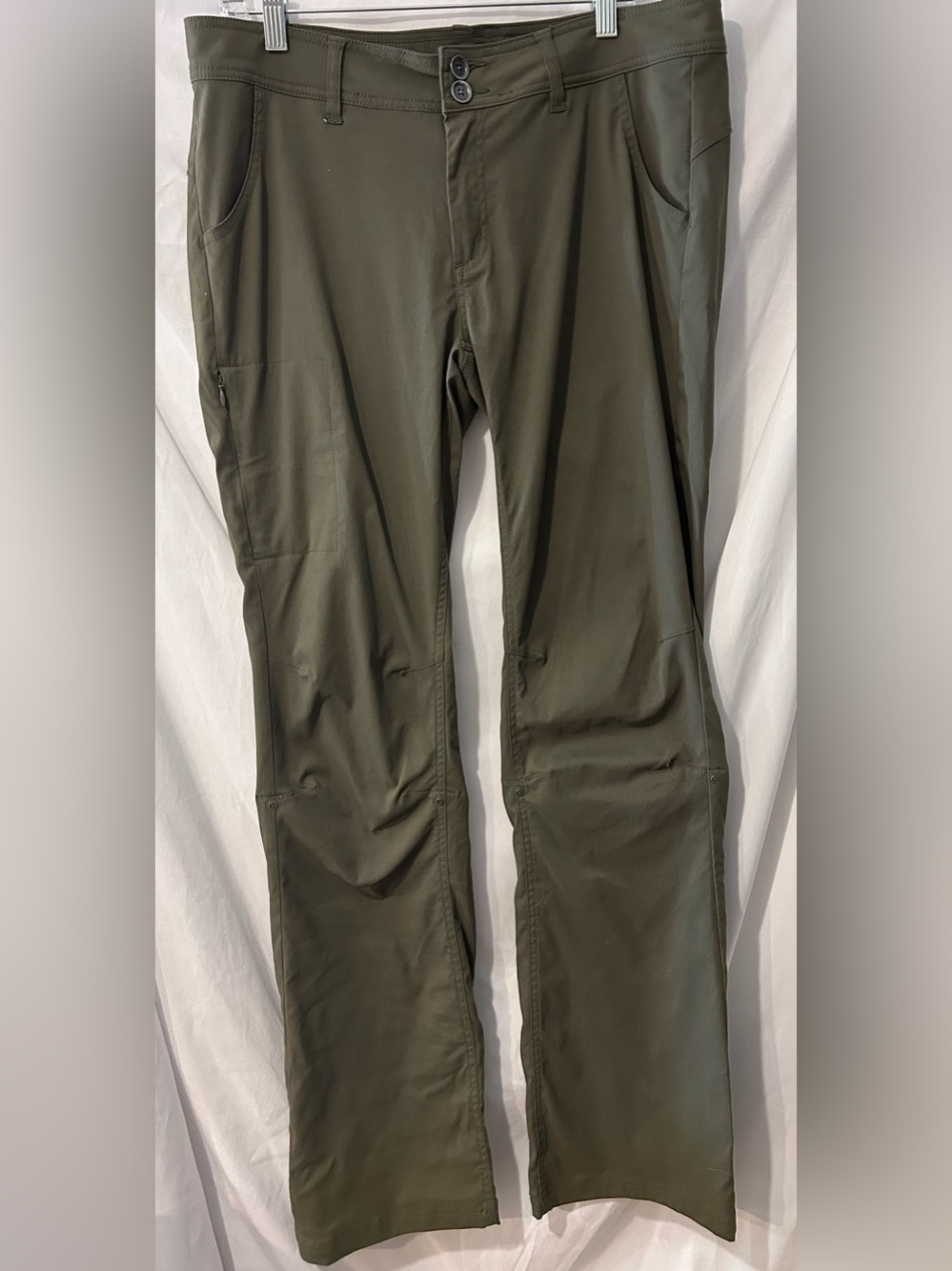 Prana Halle Womens 12 Hiking Pants Olive Green Convertible Outdoor
